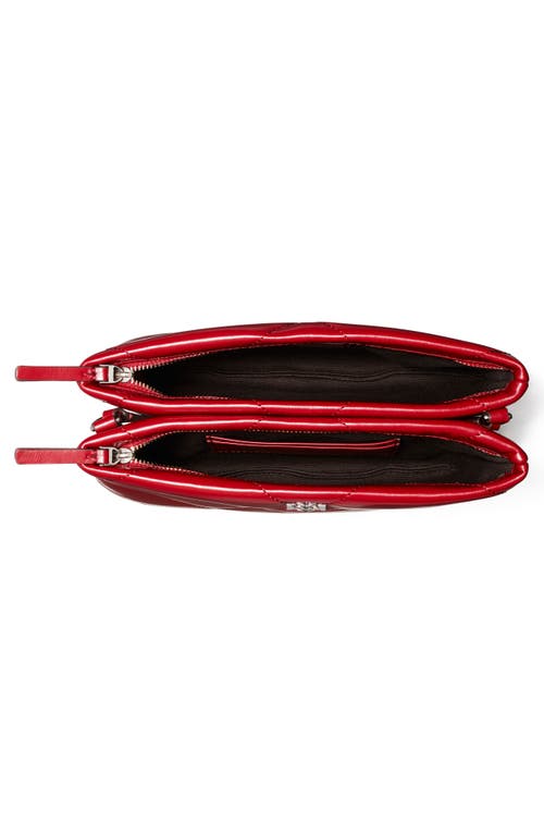 Tory Burch Kira Diamond Quilted Leather Crossbody Bag In Red