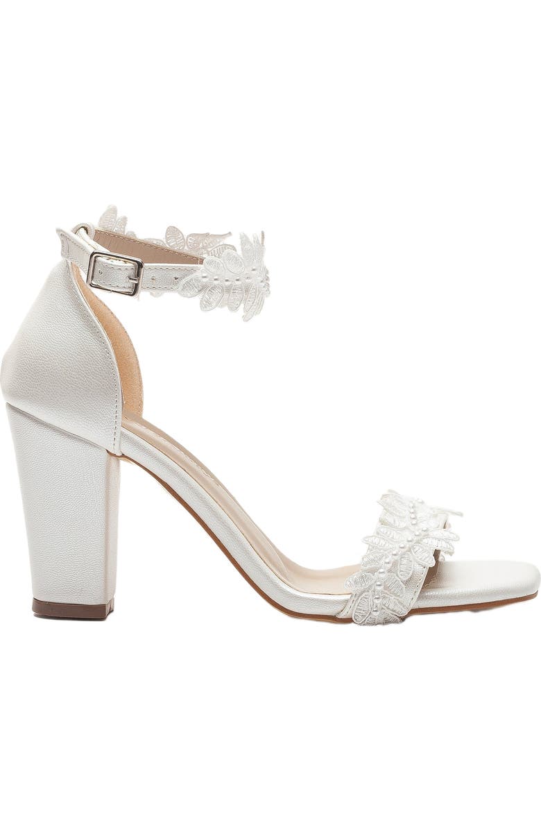 Forever & Always Shoes Marlene Lace Bridal Sandals, Alternate, color, Ivory Faux Leather