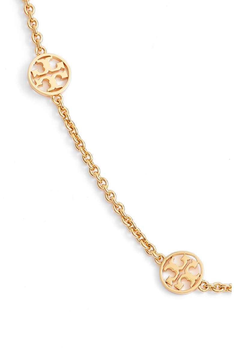 Logo Station Necklace, Alternate, color, TORY GOLD
