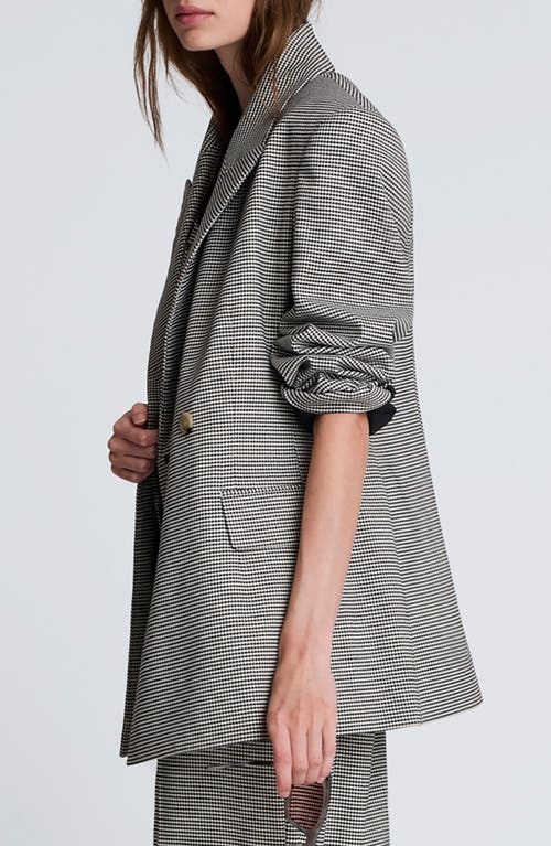 Kenneth Cole Houndstooth Check Double Breasted Jacket In Gray