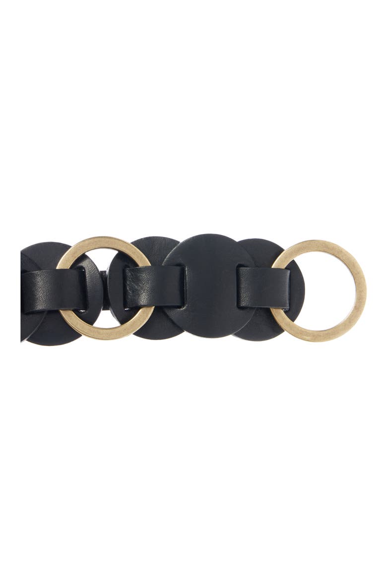 Lota Disc Leather Belt, Alternate, color, BLACK