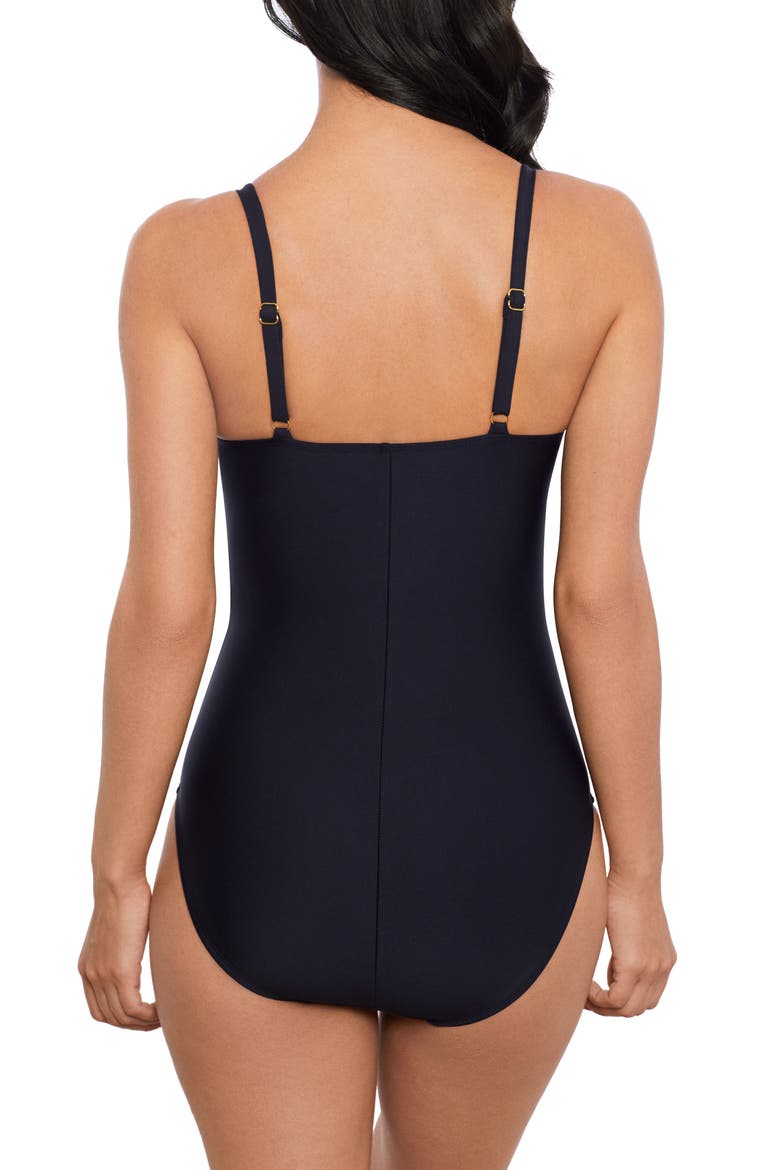 Gianna Chain Link One-Piece Swimsuit, Alternate, color, BLACK
