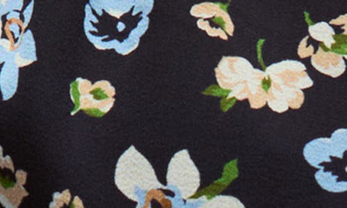 Veronica Beard Alec Floral Blouse In Black Multi In Navy Multi