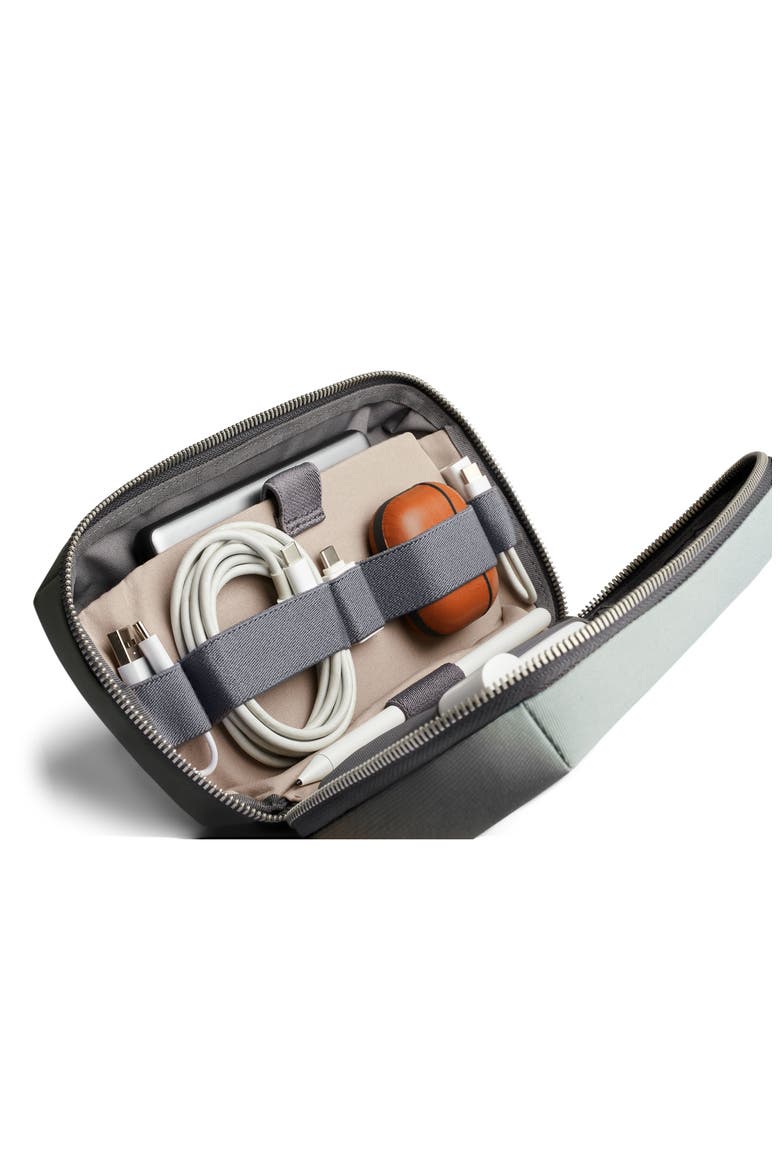 Water Resistant Recycled Polyester & Recycled Nylon Tech Case, Alternate, color, EUCALYPTUS