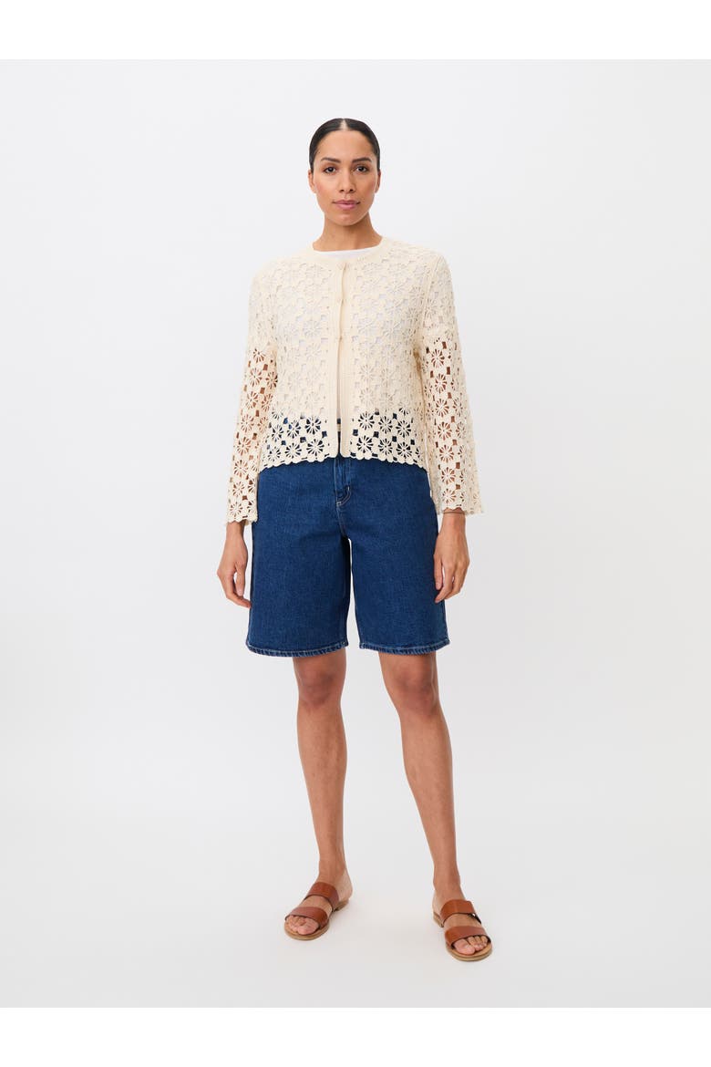 Malittalis Crochet Floral Cardigan, Alternate, color, Fog