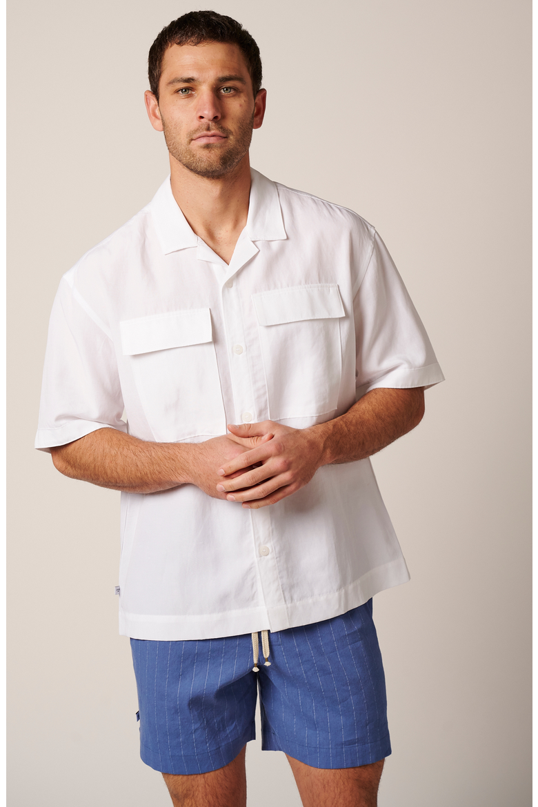Laid Back Linen Short, Alternate, color, Striped Sky