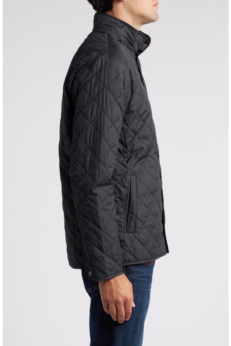 Suffolk Water Resistant Quilted Jacket, Alternate, color, BLACK