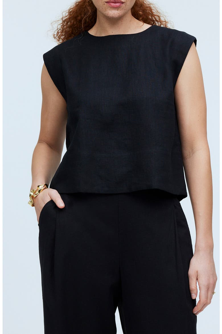 Bateau Neck Tank, Main, color, TRUE BLACK