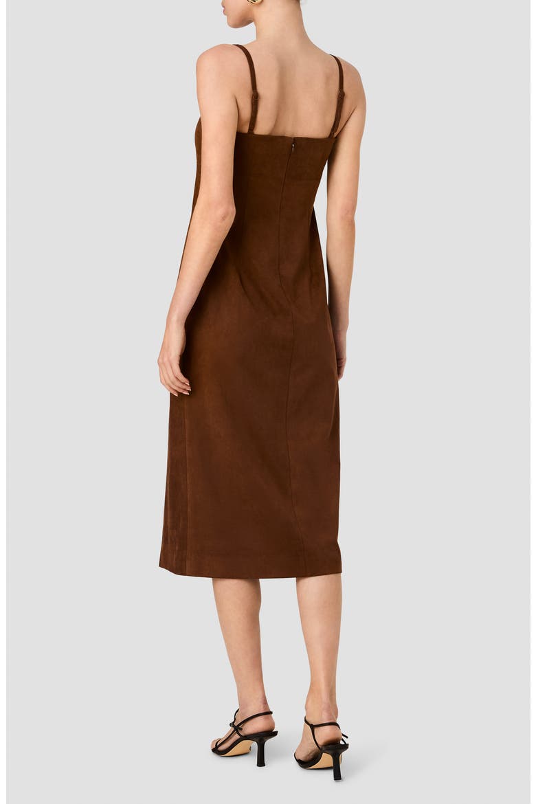Sonja Sleeveless Faux Suede Midi Dress, Alternate, color, CHESTNUT BROWN