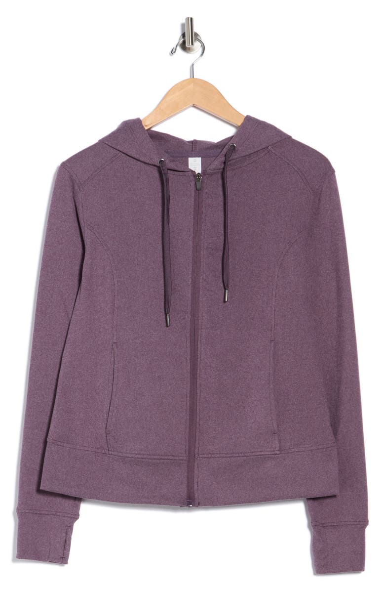 BALANCE COLLECTION Riley Full Zip Hoodie, Main, color, Heather Plum Perfect