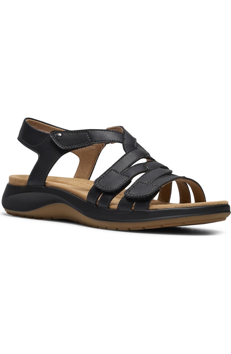 Clarks<sup>®</sup> Maelynn Paige Sandal, Main, color, Black Leather