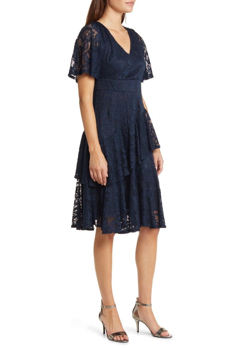 Lace Affair Cocktail Dress, Alternate, color, NAVY BLUE