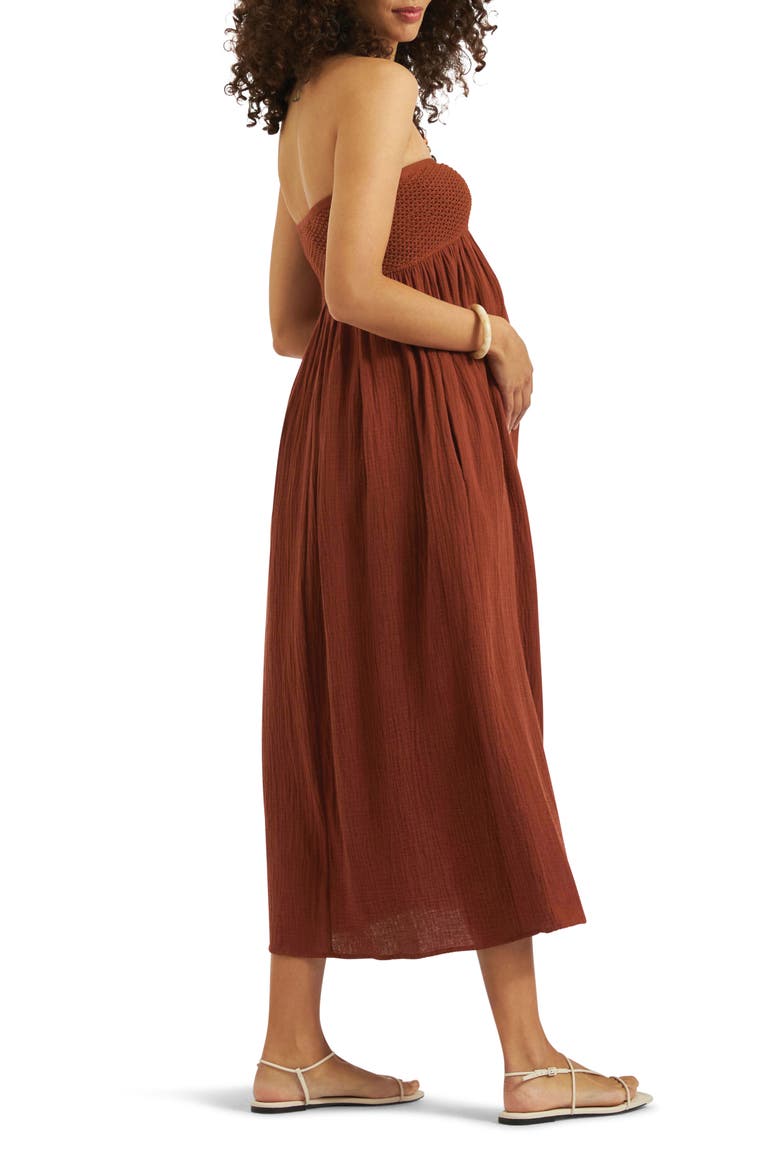 Evie Halter Maternity Maxi Dress, Alternate, color, AMBER