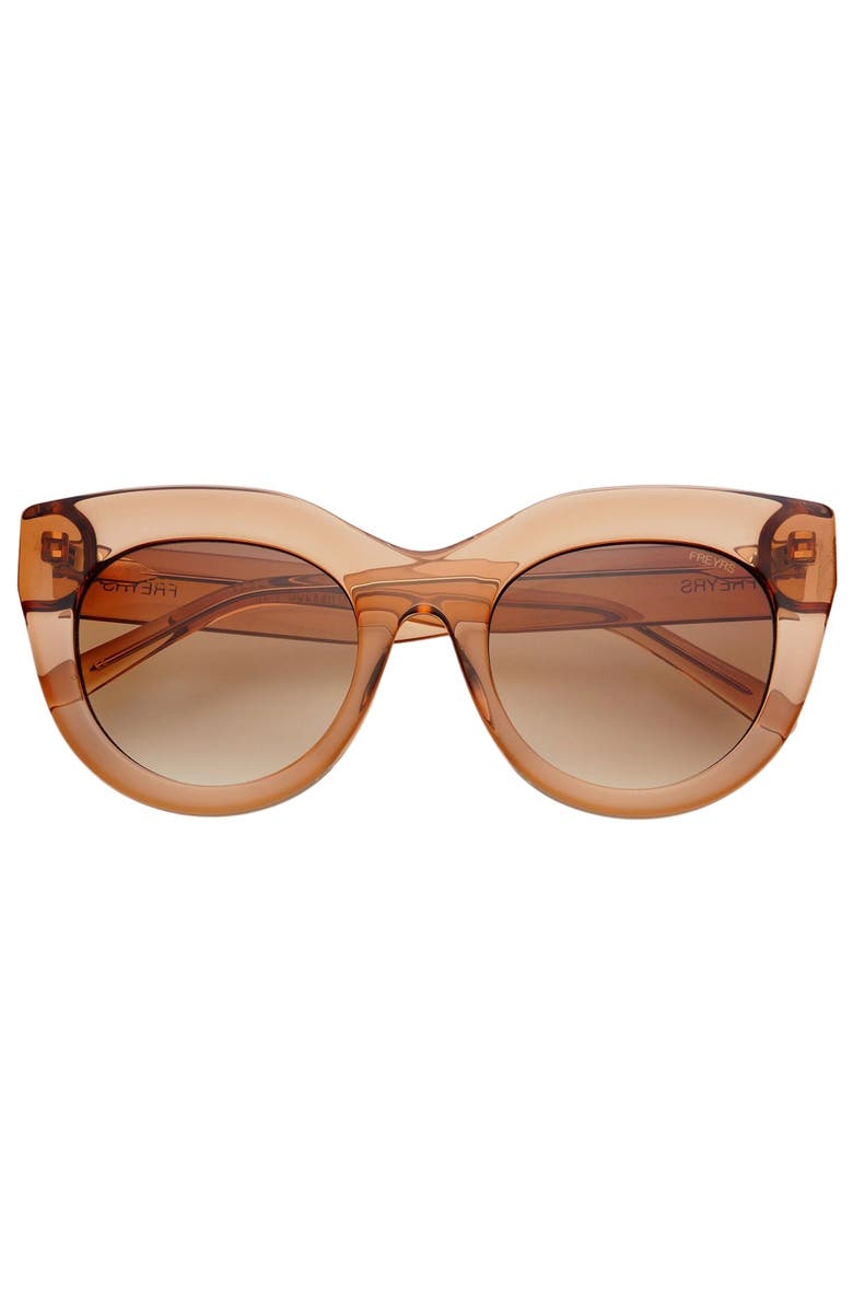 FREYRS Eyewear Charlotte Cat Eye Sunglasses, Main, color, Brown