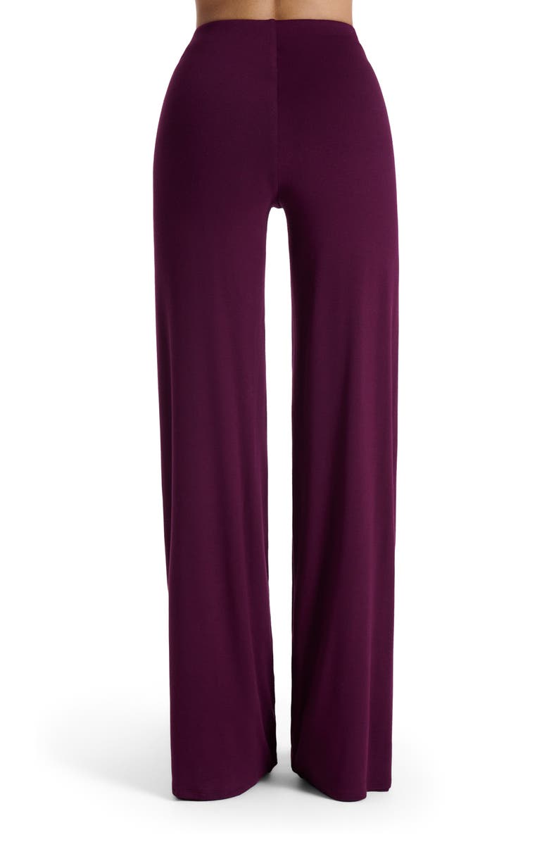 Naked Wardrobe Pull-On Wide Leg Pants, Alternate, color, Dark Plum