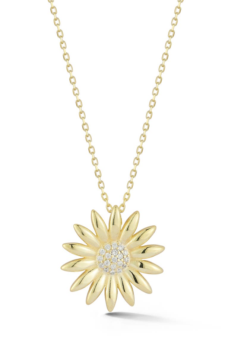 SPHERA MILANO Flower Pendant Necklace, Main, color, Gold