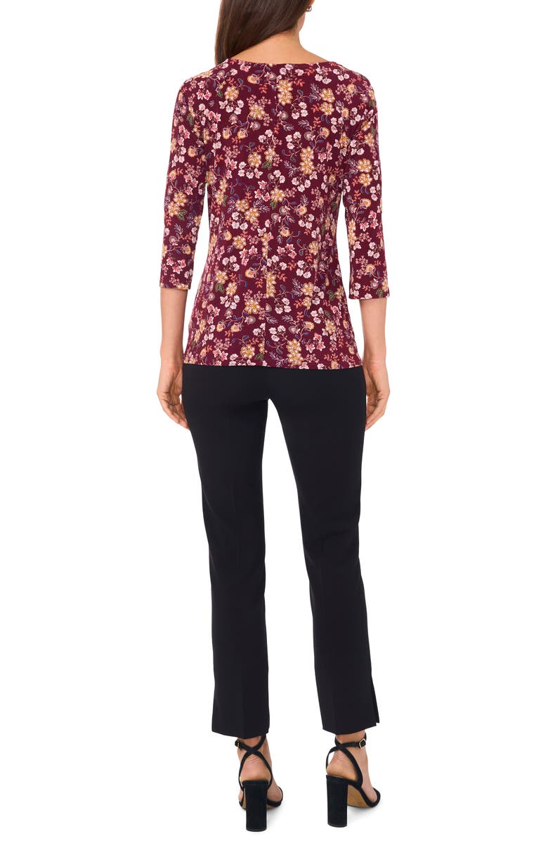 Chaus Floral Grommet Accent Cutout Top, Alternate, color, Ancho Chile Multi