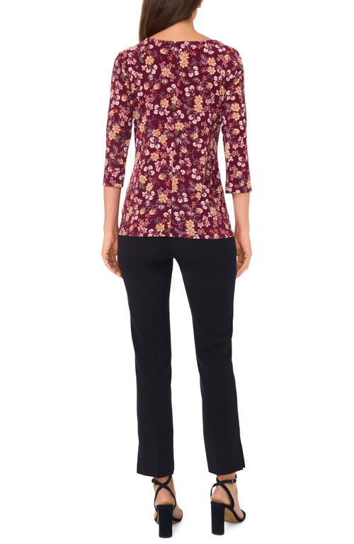 CHAUS CHAUS FLORAL GROMMET ACCENT CUTOUT TOP