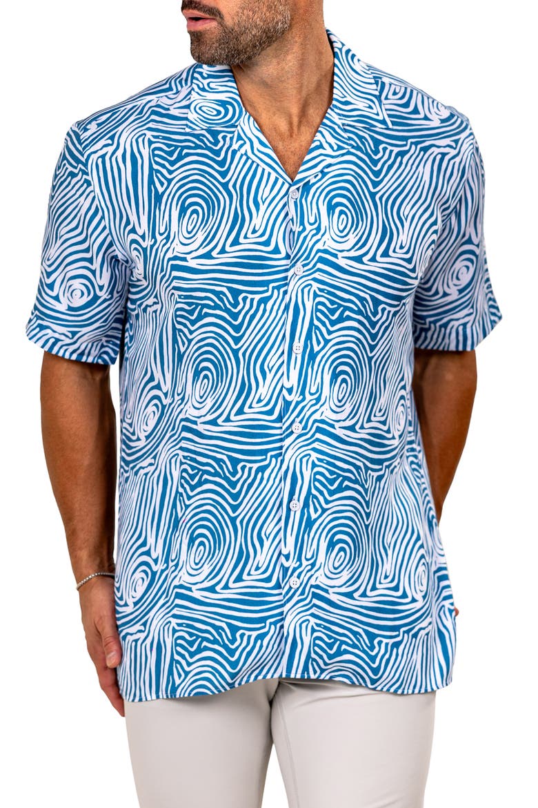 Apachi Marthyr0250 Blue Camp Shirt, Alternate, color, BLUE