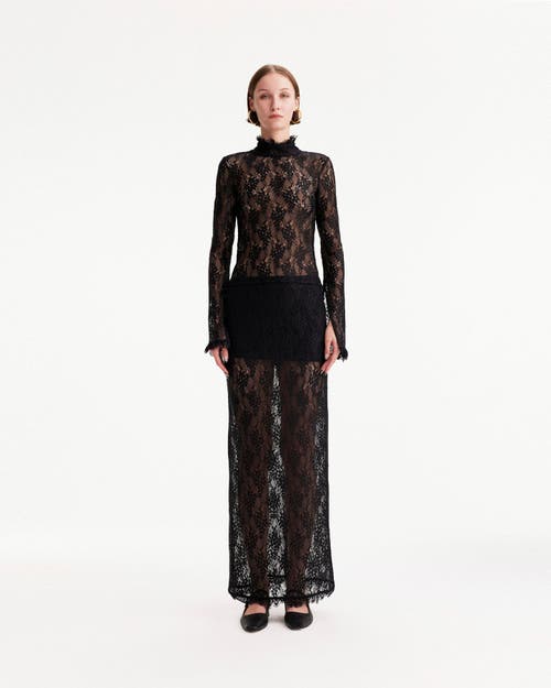 Shop Theo The Label Artemis Lace Mockneck Top In Black