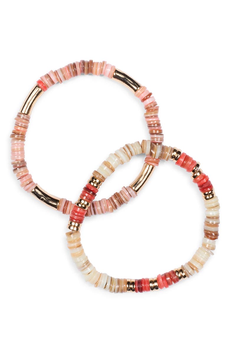 NORDSTROM RACK Set of 2 Heshi Shell Beaded Stretch Bracelets, Main, color,