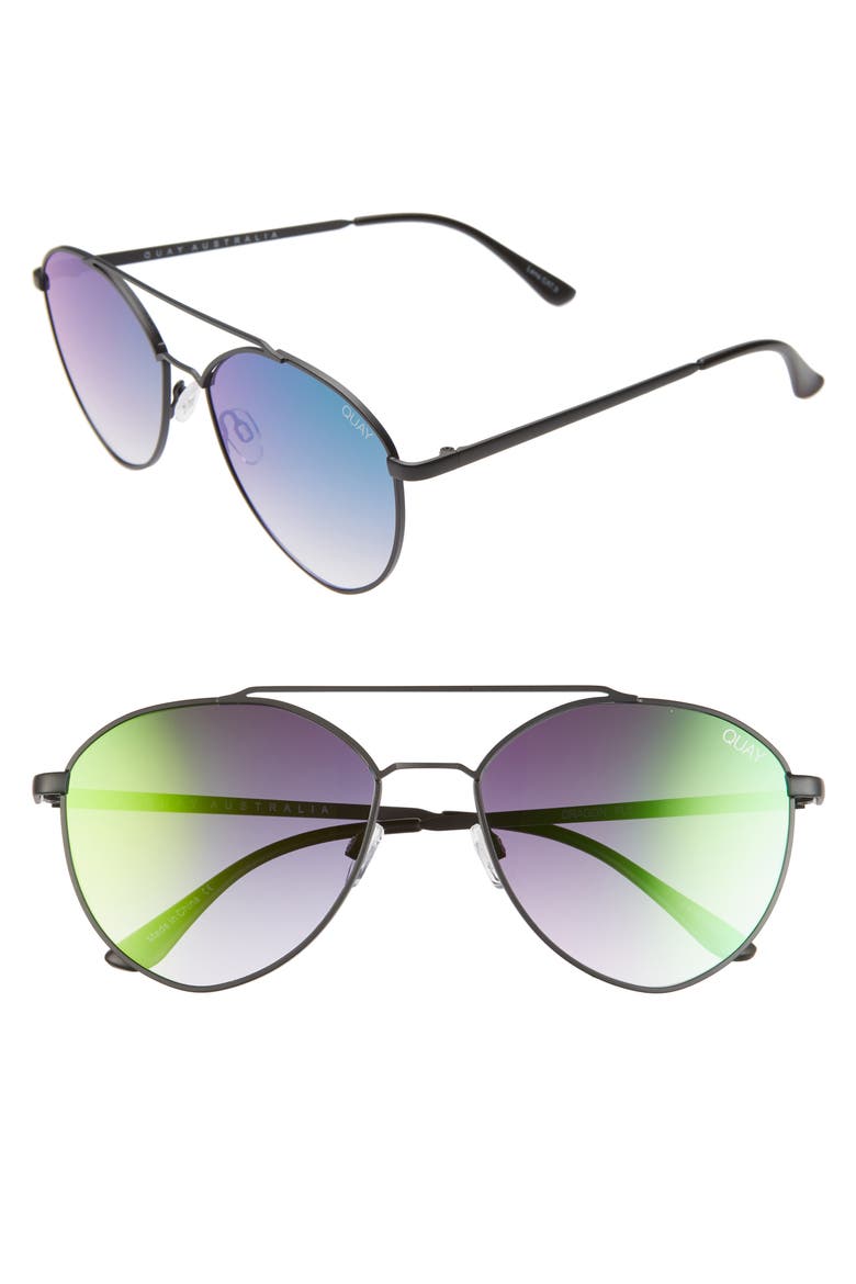 Australia Dragonfly 52mm Mirrored Aviator Sunglasses, Main, color, BLACK/ PINK RAINBOW