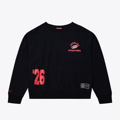 Women's Mitchell & Ness  Black Carolina Hurricanes Crewneck Sweatshirt