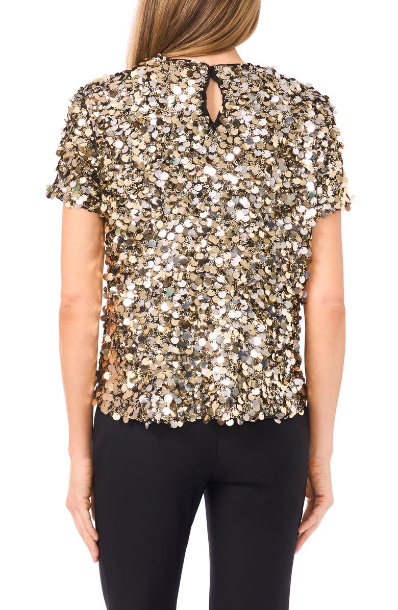Ted Baker Alexis Sequin T-Shirt, Alternate, color, Pale Gold