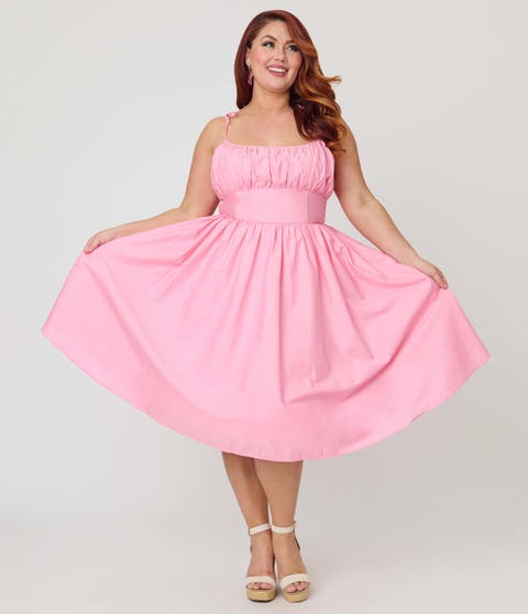 Plus Size 1950s Cotton Swing Dress