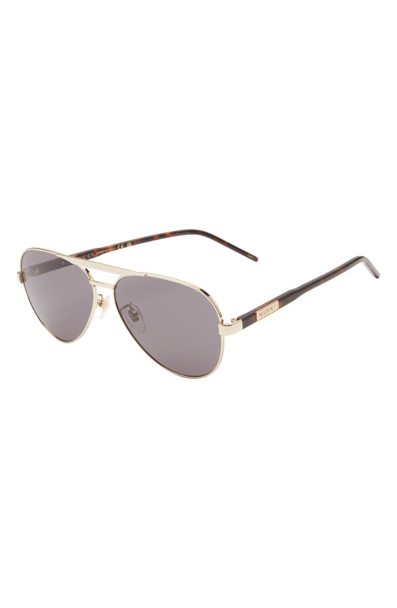 Gucci 60mm Pilot Sunglasses, Alternate, color, 