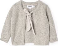 The Umbrella Academy Girl Mix Knit Bow Tie Ribbed Cuffs Cardigan