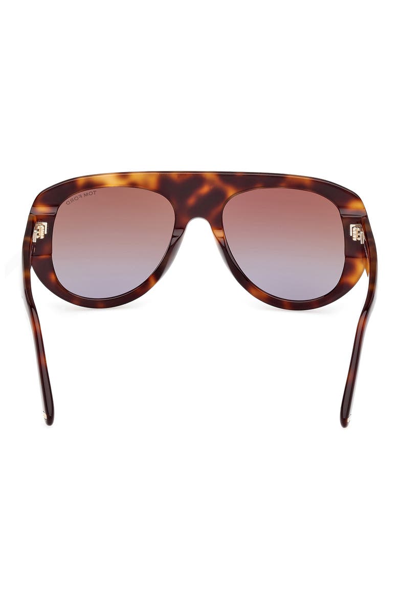 Cecil 55mm Pilot Sunglasses, Alternate, color, BLONDE HAVANA / T LOGO / BROWN