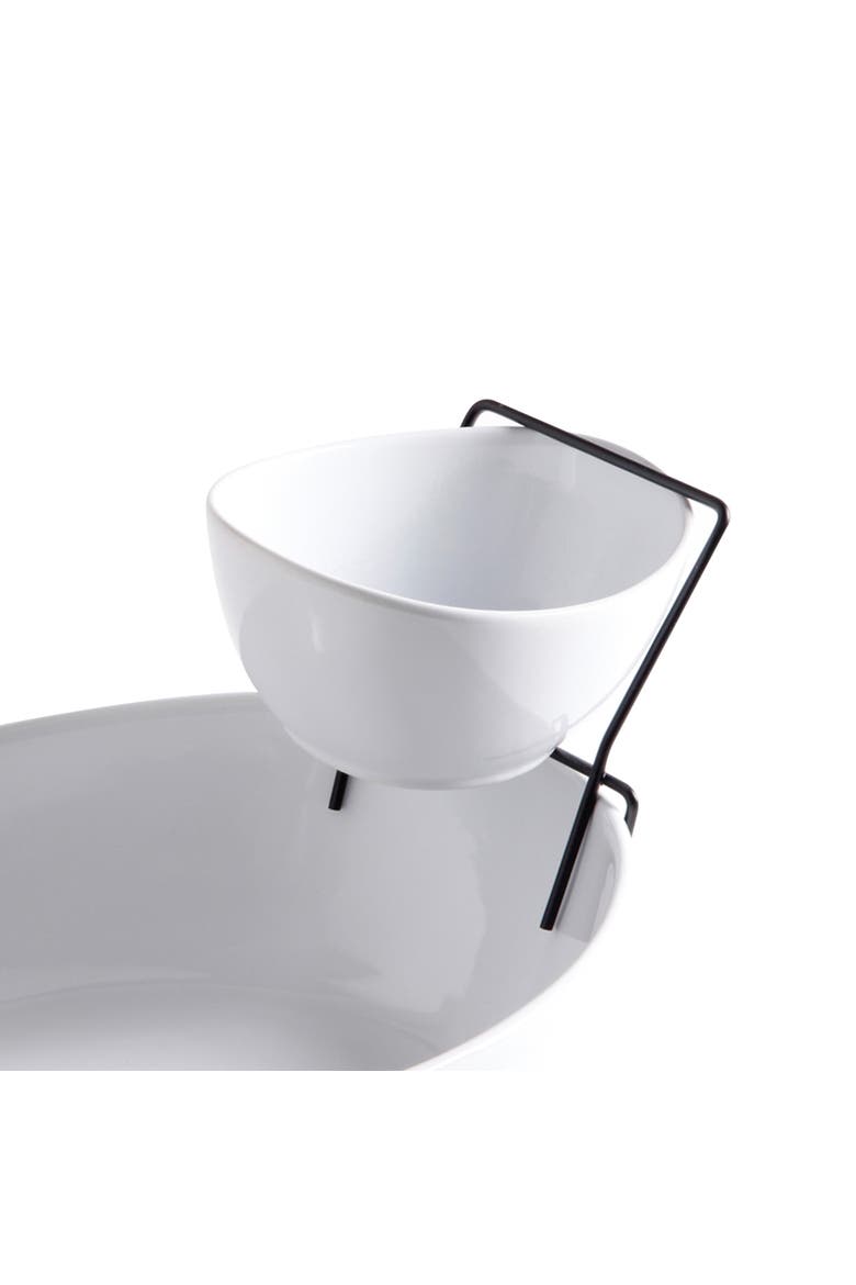 Gracious Dining 2 Tier Chip and Dip Server Set, Alternate, color, White