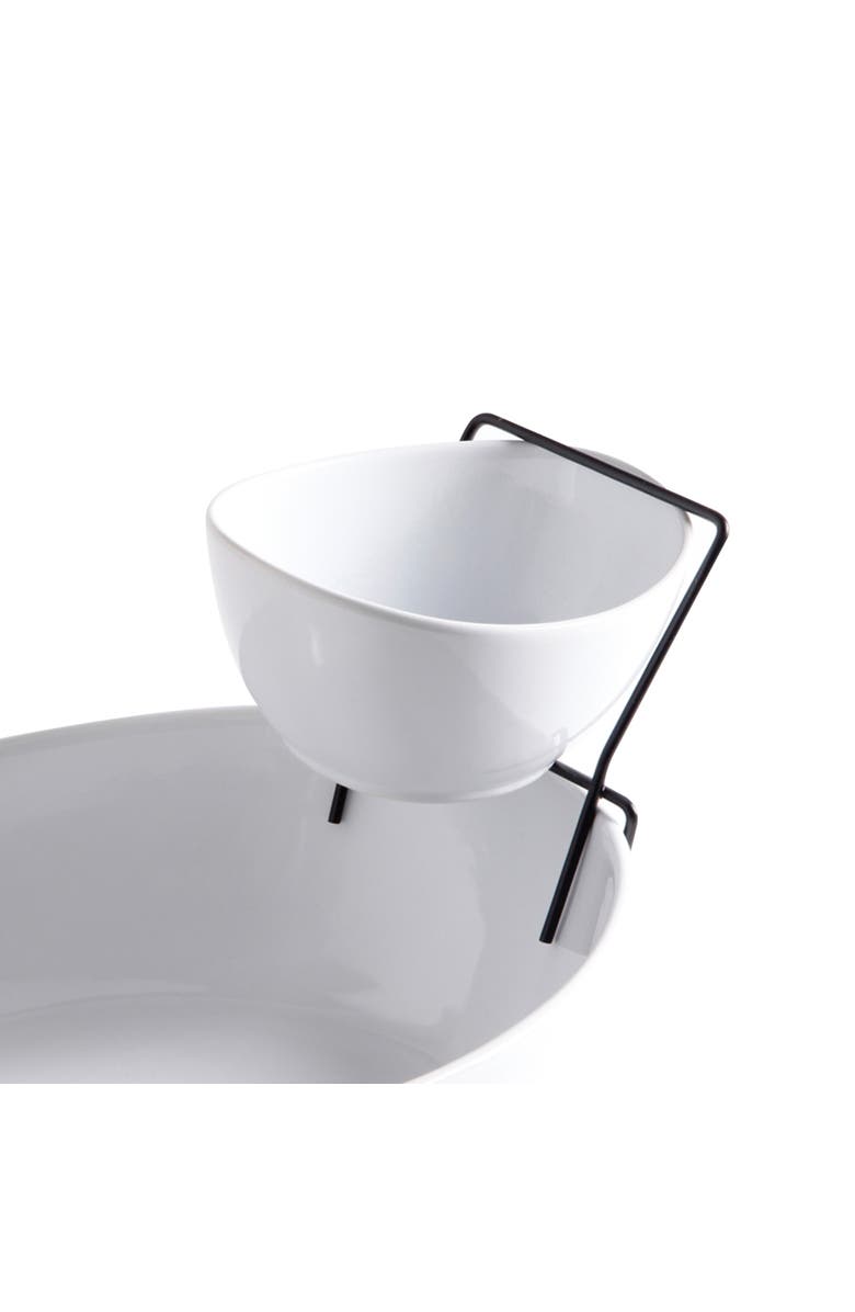 Gibson Gracious Dining 2 Tier Chip and Dip Server Set, Alternate, color, White