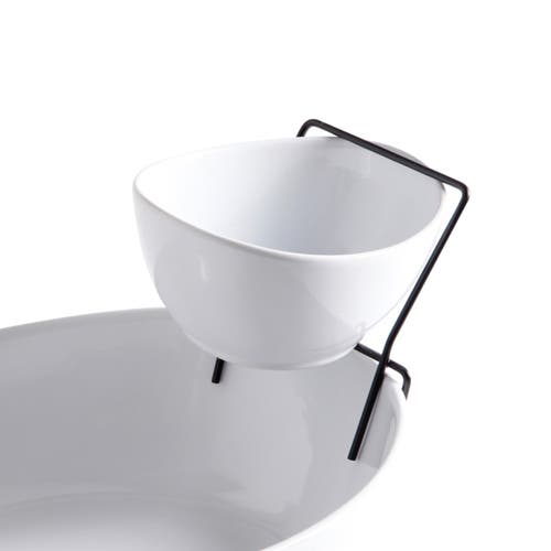 Gibson Gracious Dining 2 Tier Chip And Dip Server Set In White