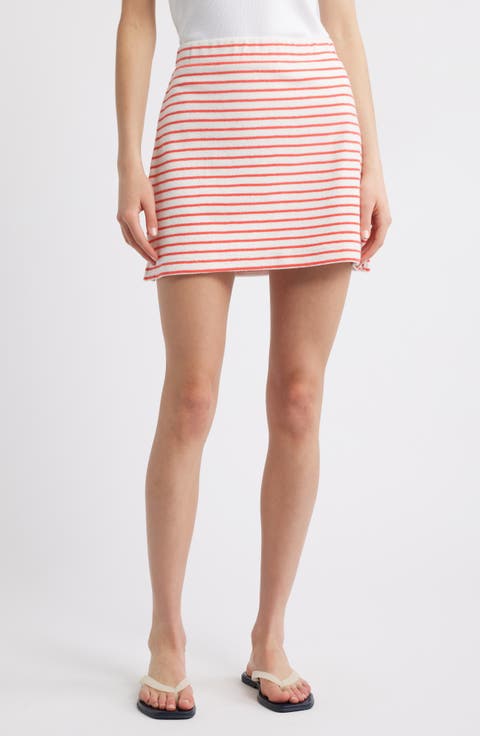 Hope Stripe Cotton Terry Cloth Skirt