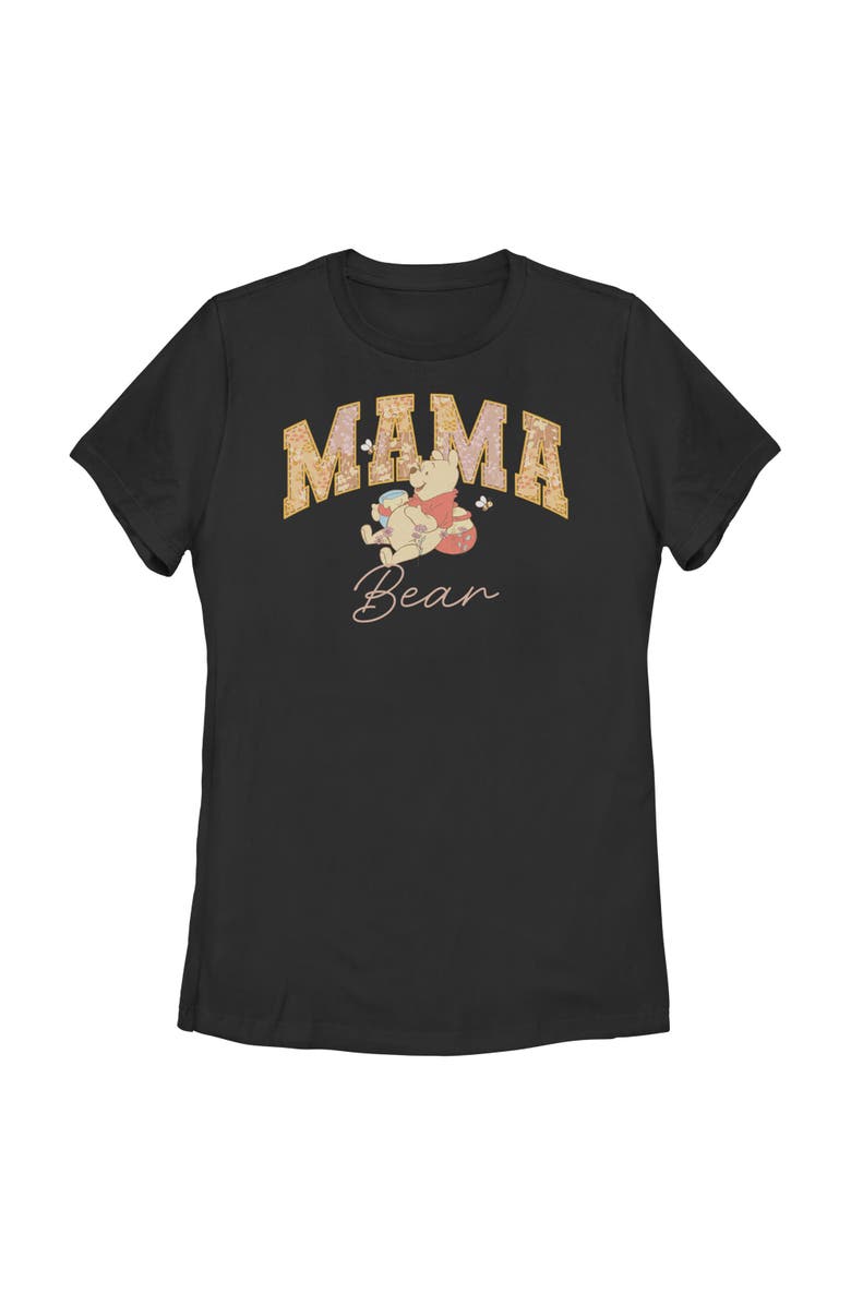 Winnie the Pooh Women's Winnie the Pooh Collegiate Mama Bear  Graphic T-Shirt, Main, color, Black
