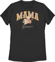 Winnie the Pooh Women's Winnie the Pooh Collegiate Mama Bear  Graphic T-Shirt