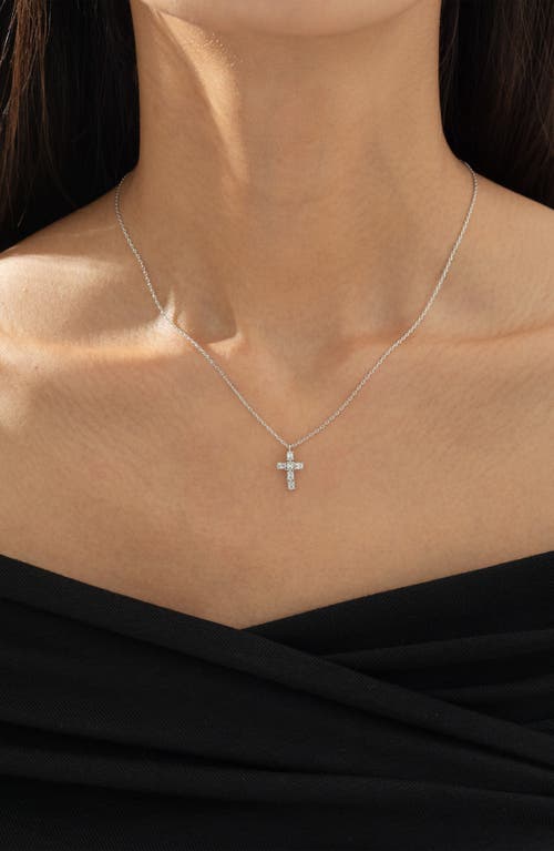 Bearfruit Jewelry 14k Gold Plated Evelina Crystal Cross Necklace Holiday Gift Guide In Metallic