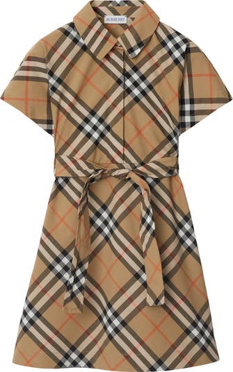 BURBERRY｜DRESSES (Checkered cotton shirt dress (8063498 Check Cotton Shirt Dress in Lichen | Burberry® Official