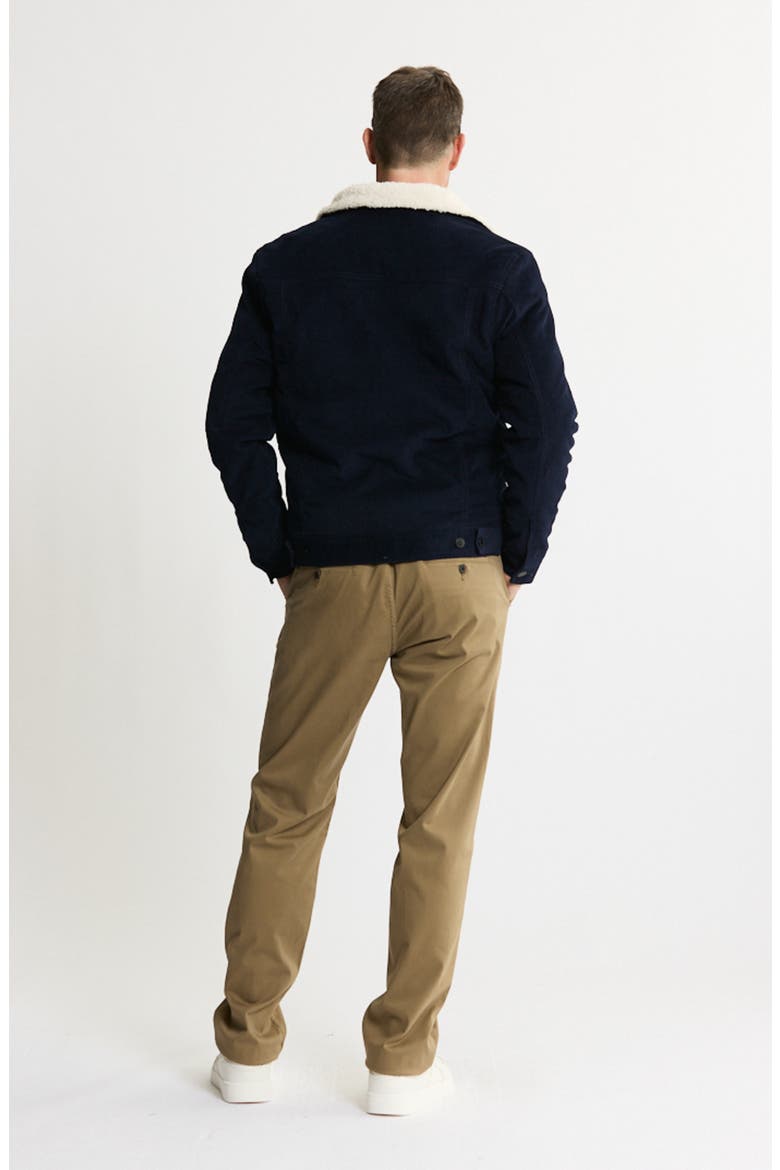 Faux Shearling Lined Trucker Jacket, Alternate, color, NAVY