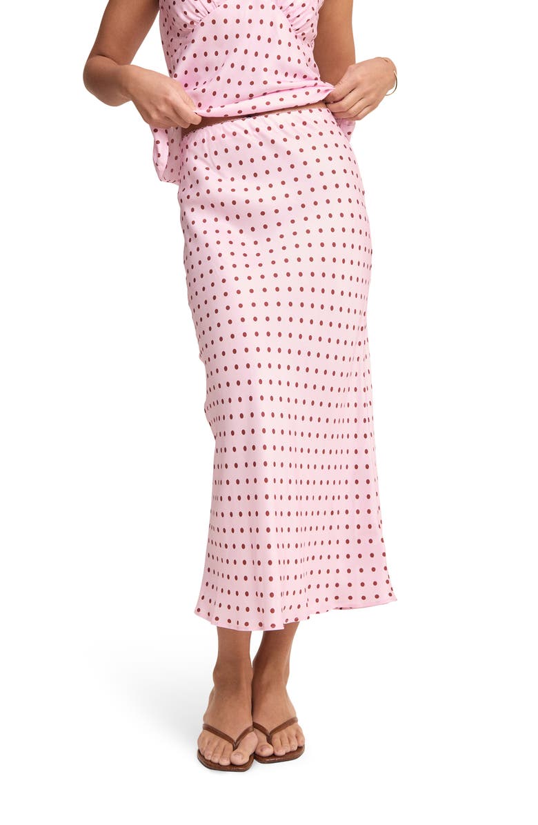 Nobody's Child Alana Polka Dot Slip Skirt, Main, color, Pink