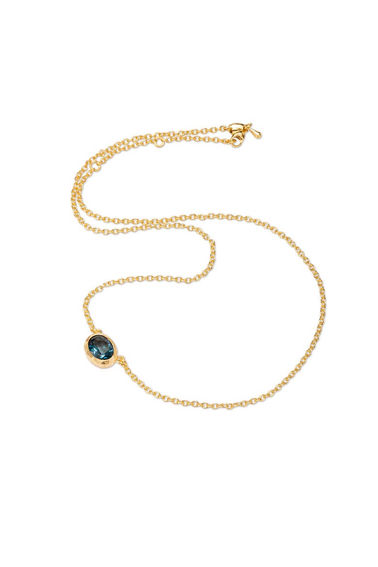 Ellipse Necklace  with Natural Gemstones. Handmade in Italy, Alternate, color, Blue Topaz