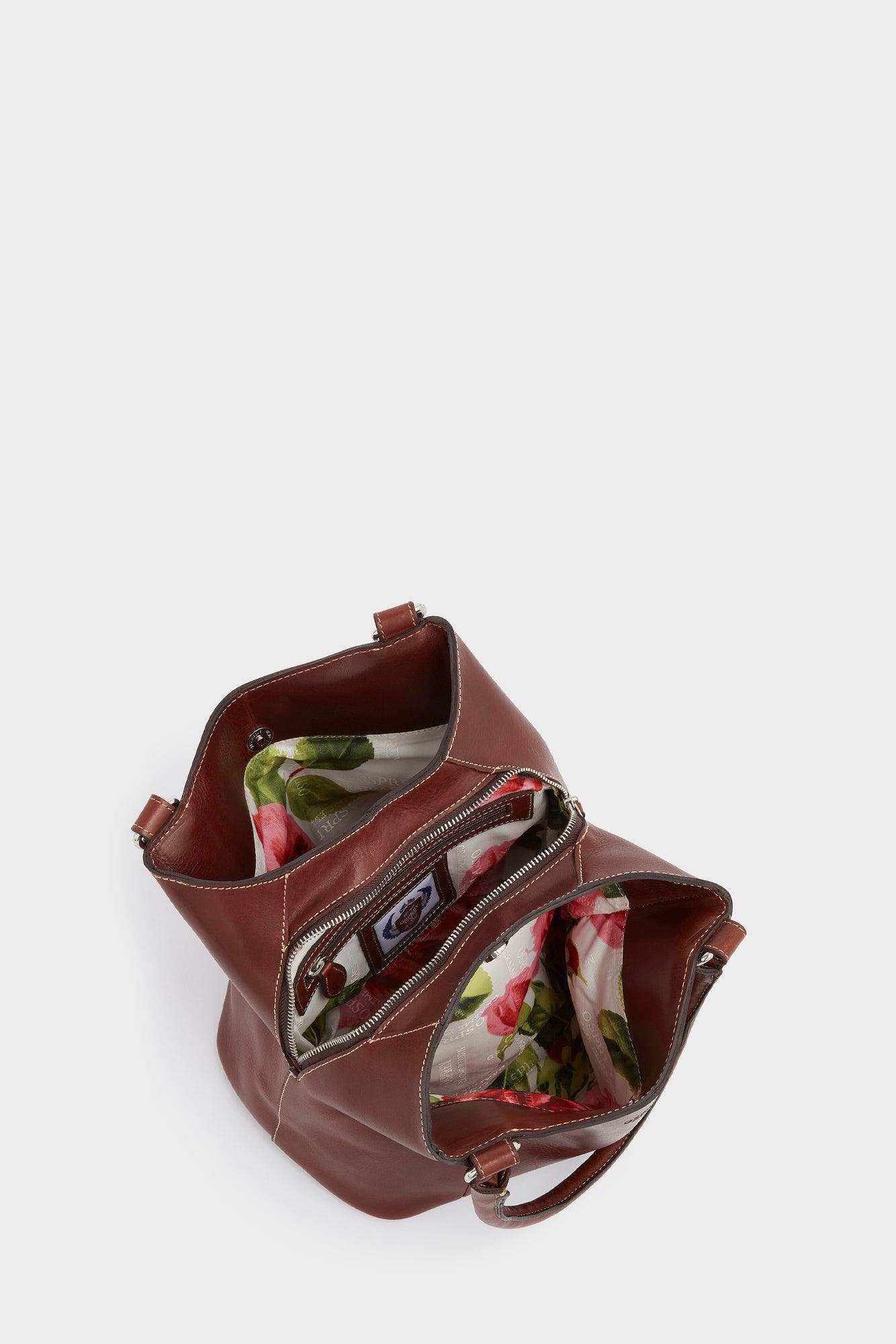 Osprey London The Narissa Small Leather Hobo Bag, Alternate, color, Chestnut