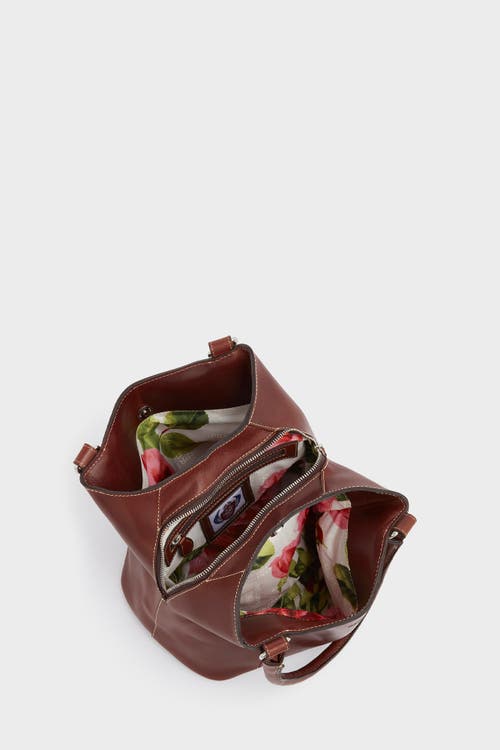 Osprey London The Narissa Small Leather Hobo Bag In Brown