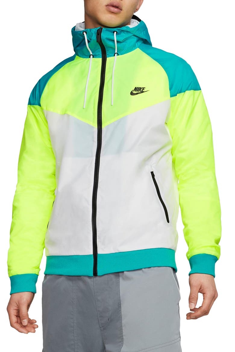Color Hooks Windrunner Jacket, Main, color, VOLT/ WHITE/ TEAL NEBULA