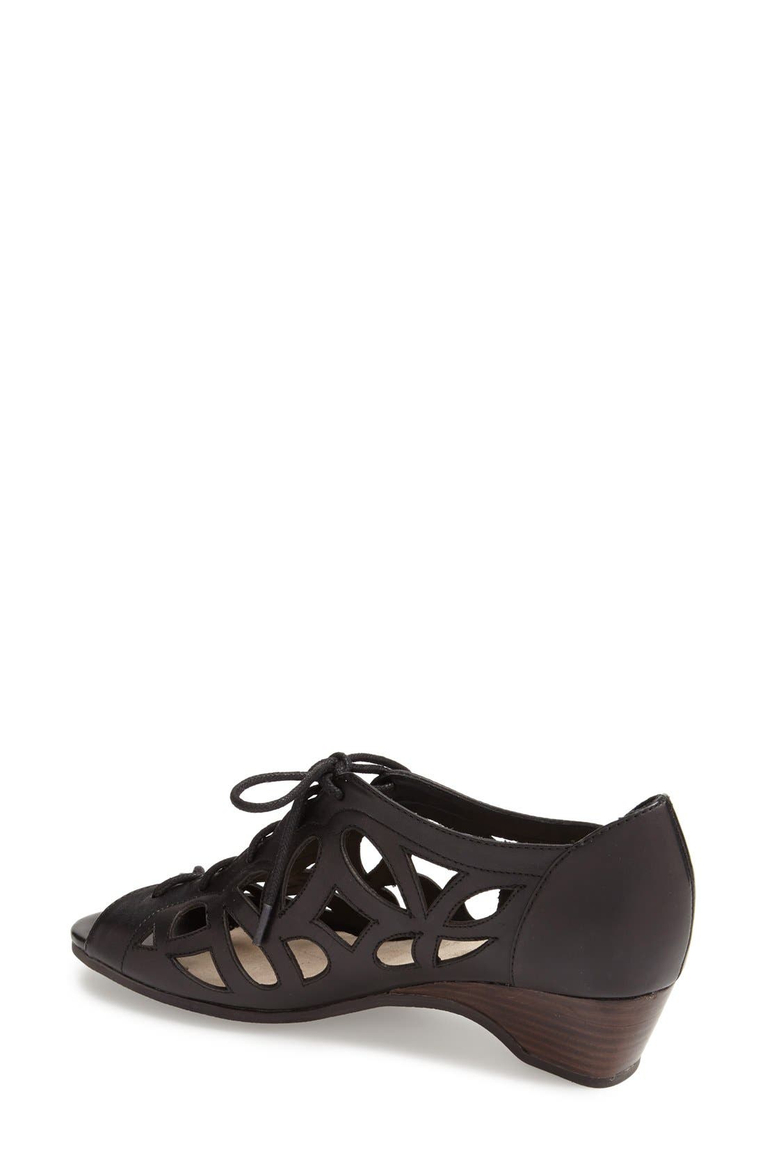 Bella Vita 'Pixie' Lace Up Cutout Leather Sandal, Alternate, color, 