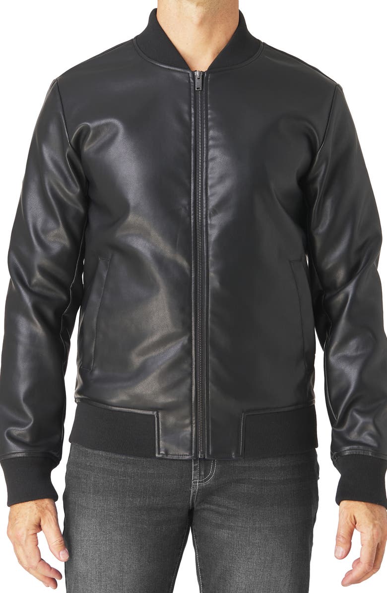 Slate & Stone Faux Leather Bomber Jacket, Main, color,