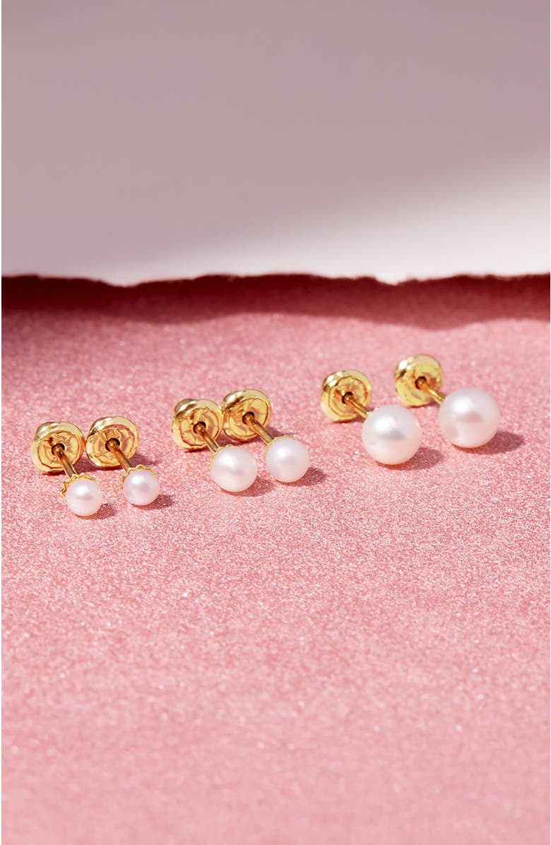 In Season Jewelry 14k Classic Cultured Pearl Earrings, Alternate, color, 