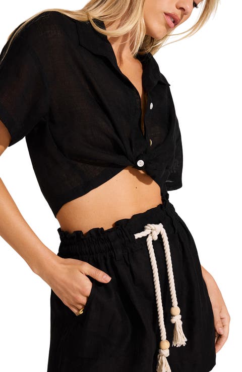 Hana Crop Cover-Up Shirt